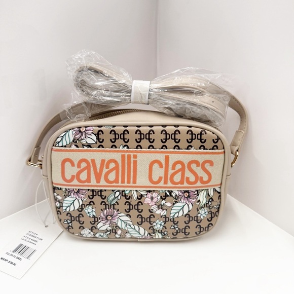 NWT Cavalli Class Lucilla Camera Floral Women's Zip Up Crossbody Purse - Picture 2 of 6